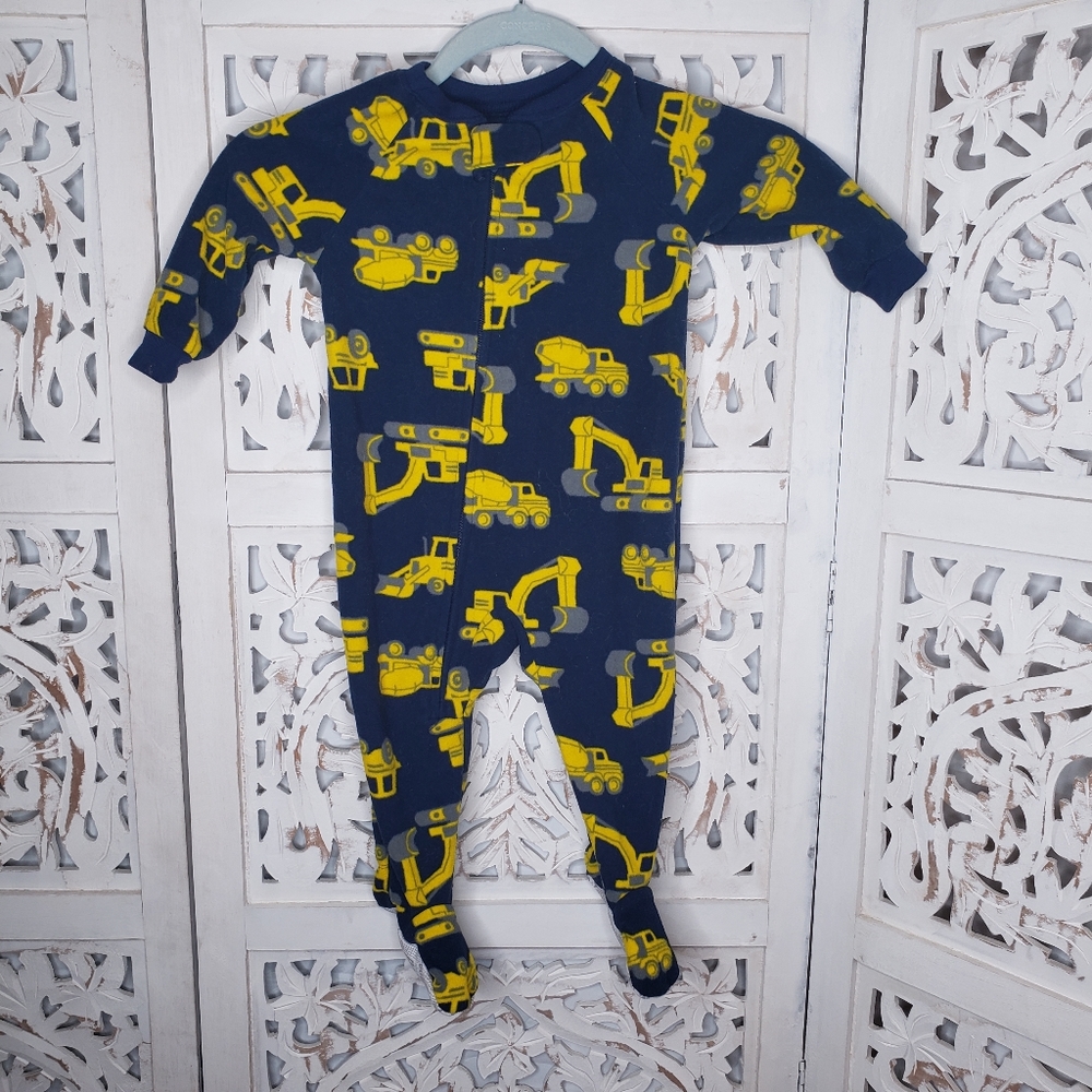 Carter's Tractor Fleece Zip Up Onsie Size 12 m